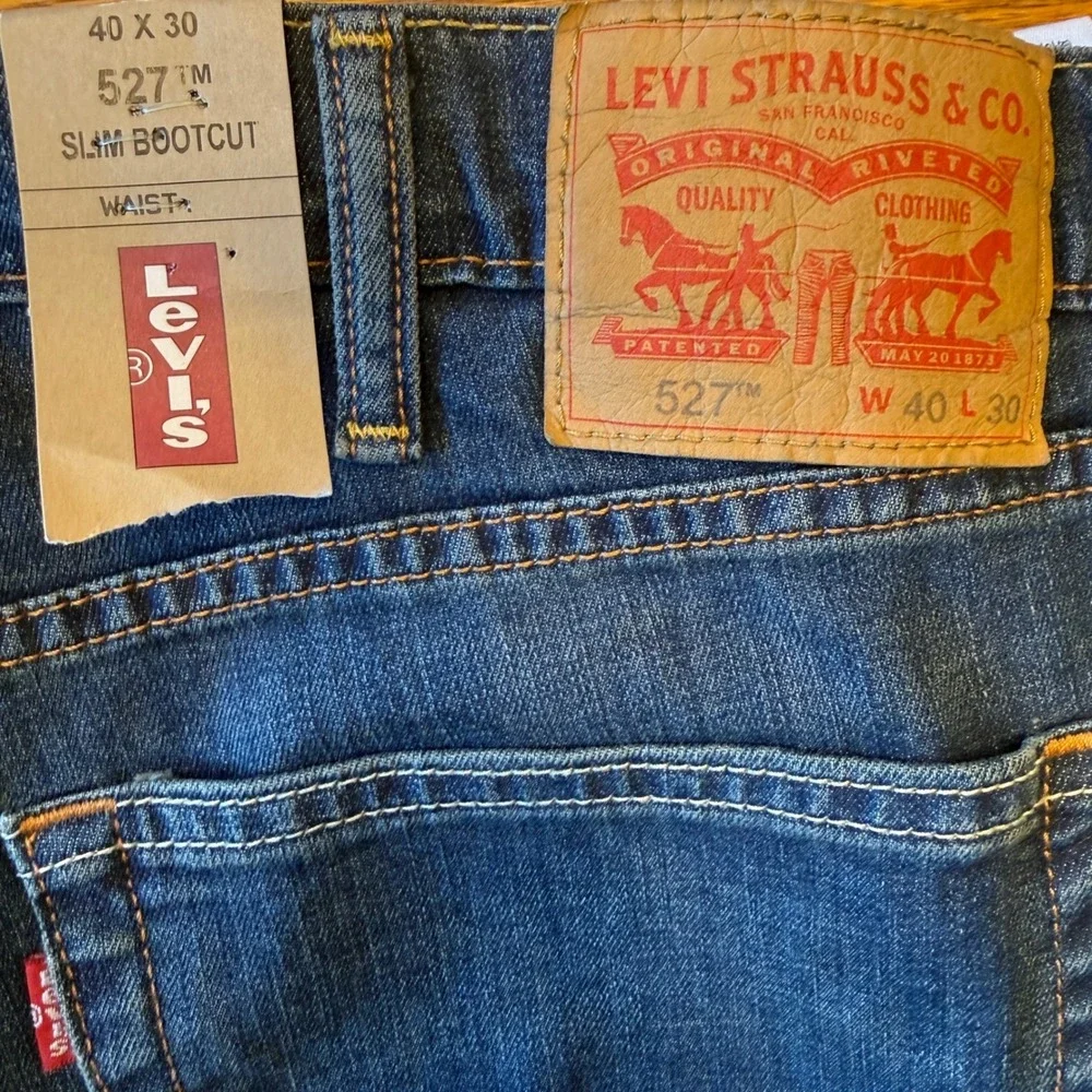 Levi's 527 Slim Bootcut Jeans Mens 40x30 Blue New Denim Stretch Pants 527-0534